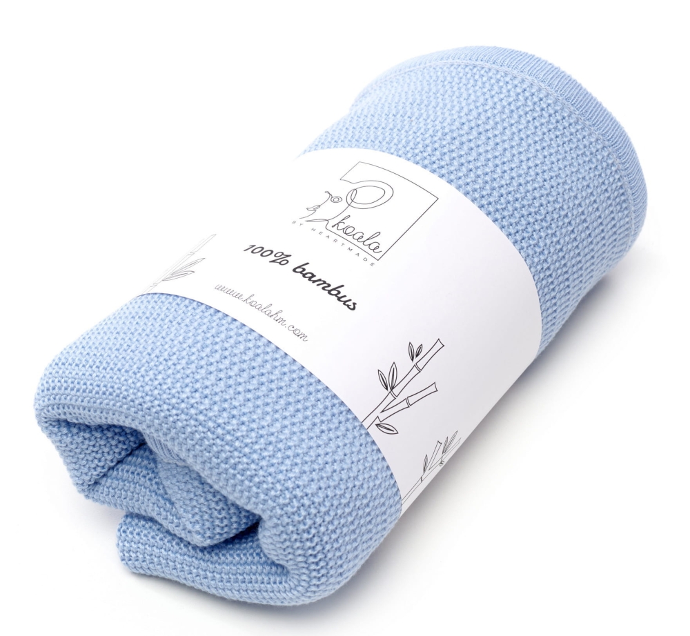 Kocyk Bambusowy Niebieski 80x100 100% Koala by HeartMade