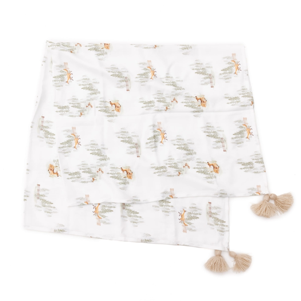 Otulacz Bambusowy 75x100 Leśniczówka z chwostami Koala by HeartMade